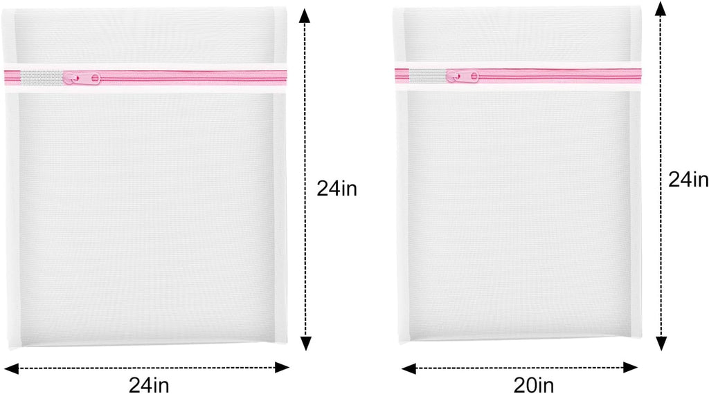 2PCS X-Large Heavy-Duty Mesh Laundry Bag: Ideal for Bulky Items - Wash & Store Down Jackets, Sheets, Sweaters | Multi-Purpose Lingerie Washing Bag for Delicates & Travel Storage,24X24’+20X24’