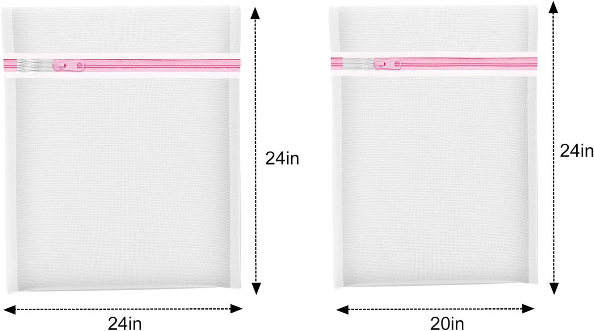 2PCS X-Large Heavy-Duty Mesh Laundry Bag: Ideal for Bulky Items - Wash & Store Down Jackets, Sheets, Sweaters | Multi-Purpose Lingerie Washing Bag for Delicates & Travel Storage,24X24’+20X24’