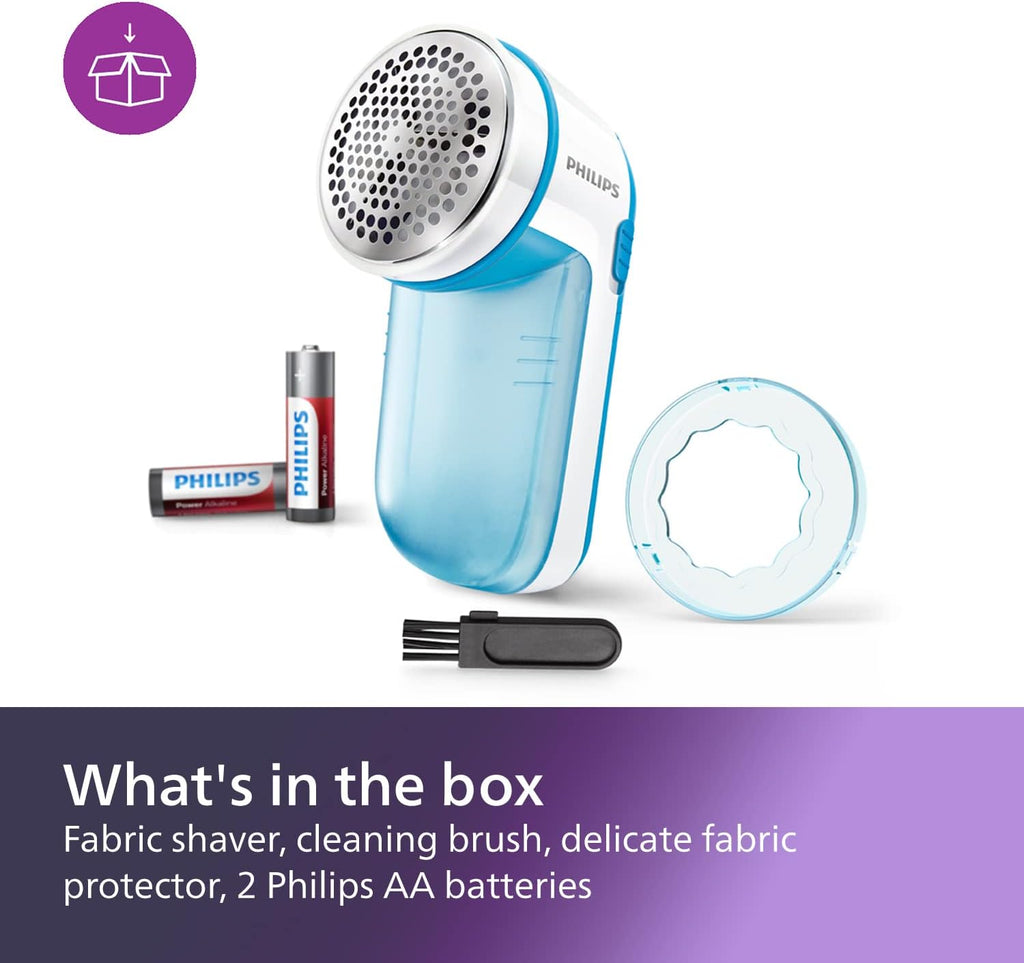 Philips Fabric Shaver, Removes Pills and Lint, Large Blade Surface, Blue