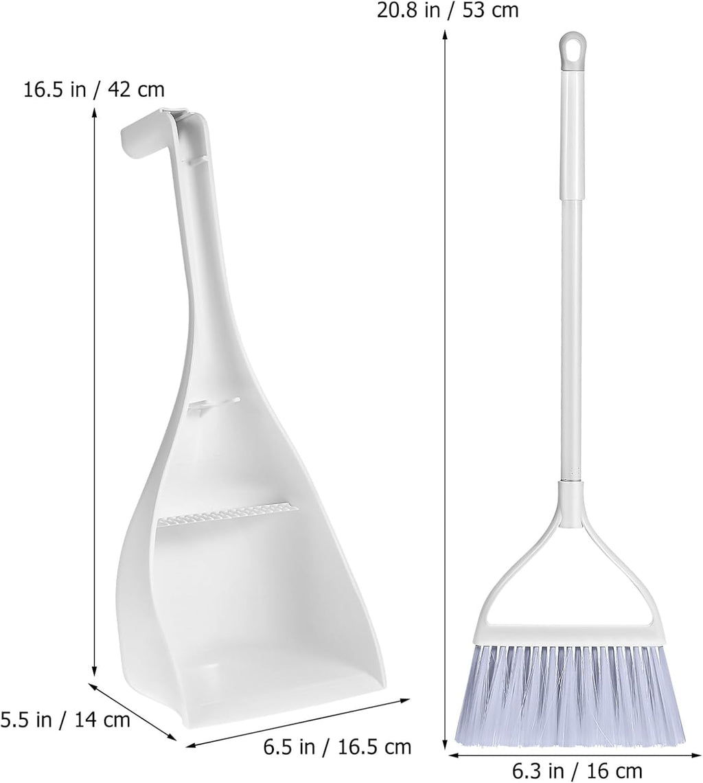 MAGICLULU Mini Broom and Dustpan Set with Toothed Dustpan Compact Handheld Sweeper for Kitchen Car Desktop Small Spaces Cleaning