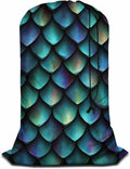 Swono Animal Skin Laundry Bags for Travel, Home, Camping and Gym 3D Print Seamless Texture of Dragon Scales 28" x 40", Football Grid Oxford Cloth