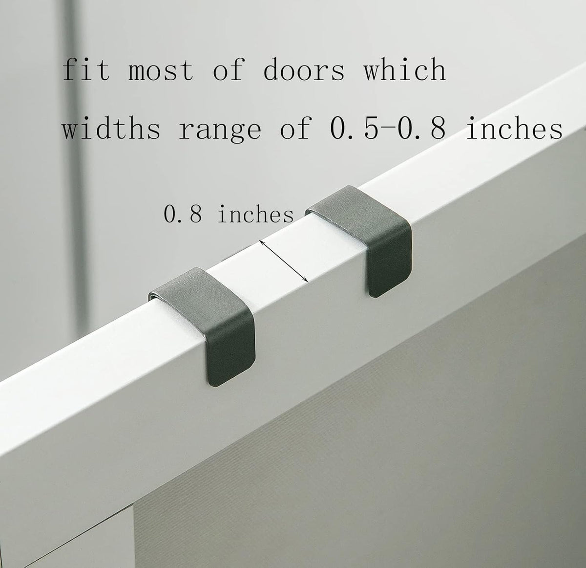 eywlwaar Over The Cabinet Door Single Hooks 5 Pack (Black) Fit for 3/4 inch Doors （Thickness Over 0.8Inch is Not Suitable