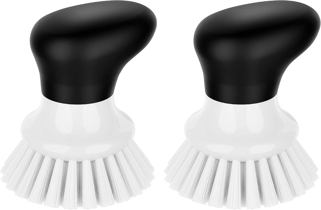 MR.SIGA Dish Scrub Brush, Palm Brush Dish Scrubber, White, Pack of 2