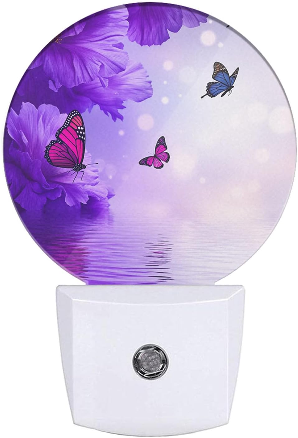 Butterfly Floral Night Light, Plug in Nightlight with Dusk to Dawn Sensor
