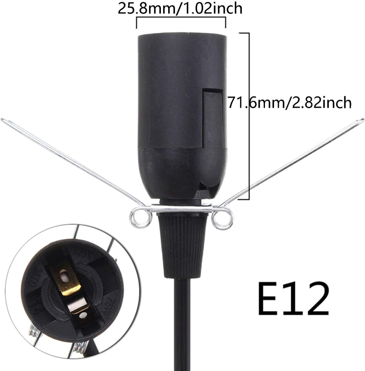 DGZZI Salt Lamp Cord 110V 4.9ft Himalayan Salt Lamp Black Power Cable Cord with Dimmer Control Switch and Clip