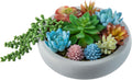 MyGift 8-Inch Artificial Succulent Arrangement in Gray Concrete Planter