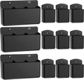 CroBlissful 12 Pcs Remote Control Holder Wall Mount Self Adhesive, Black
