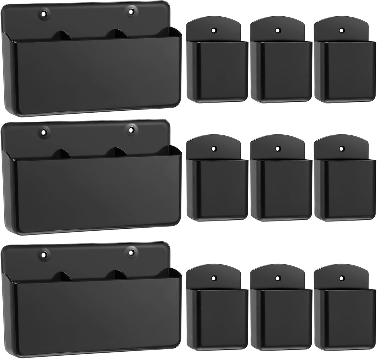 CroBlissful 12 Pcs Remote Control Holder Wall Mount Self Adhesive, Black