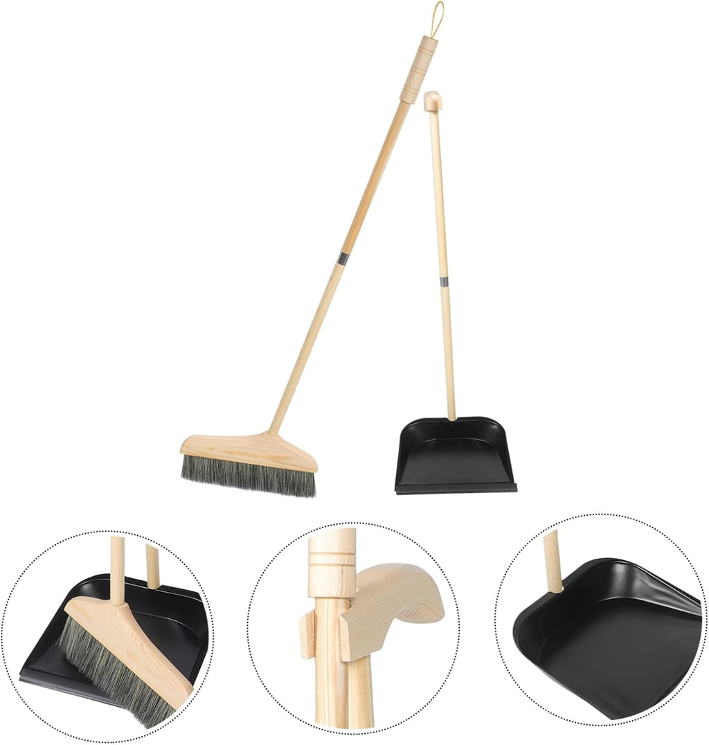Mobestech Broom and Dustpan Set Long Handle Household Brooms and Dustpans Sets for Home Indoor Outdoor Cleaning Office Garage Lobby Workshop Lightweight Ergonomic Grip