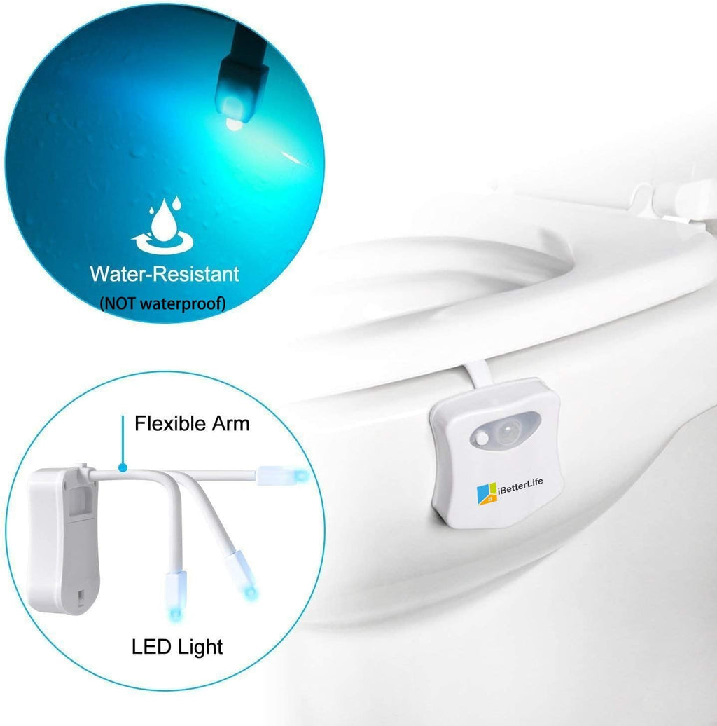Toilet Light Motion Sensor 2Pack - The Original 8 Color Changing LED Glow Bowl Inside Toilet Night Light for Bathroom - Smart Unique Cool Gadget, Funny Ideal Gifts for Teen Boys Girls Men Women