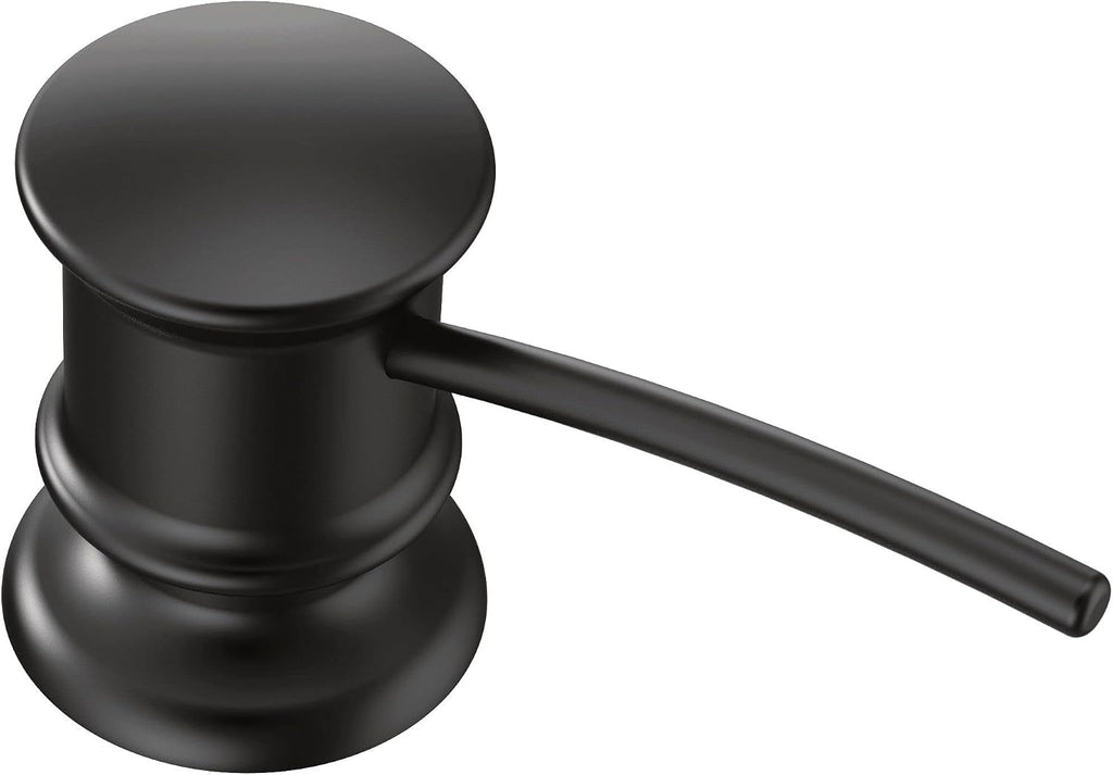 Moen 3944BL Deck Mounted Kitchen Soap Dispenser with Above the Sink Refillable Bottle, Matte Black
