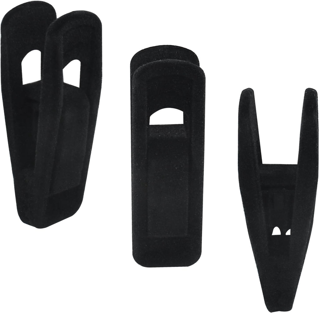 Hordion 60Pcs Black Velvet Hangers Clips, Strong Finger Flocked Clips