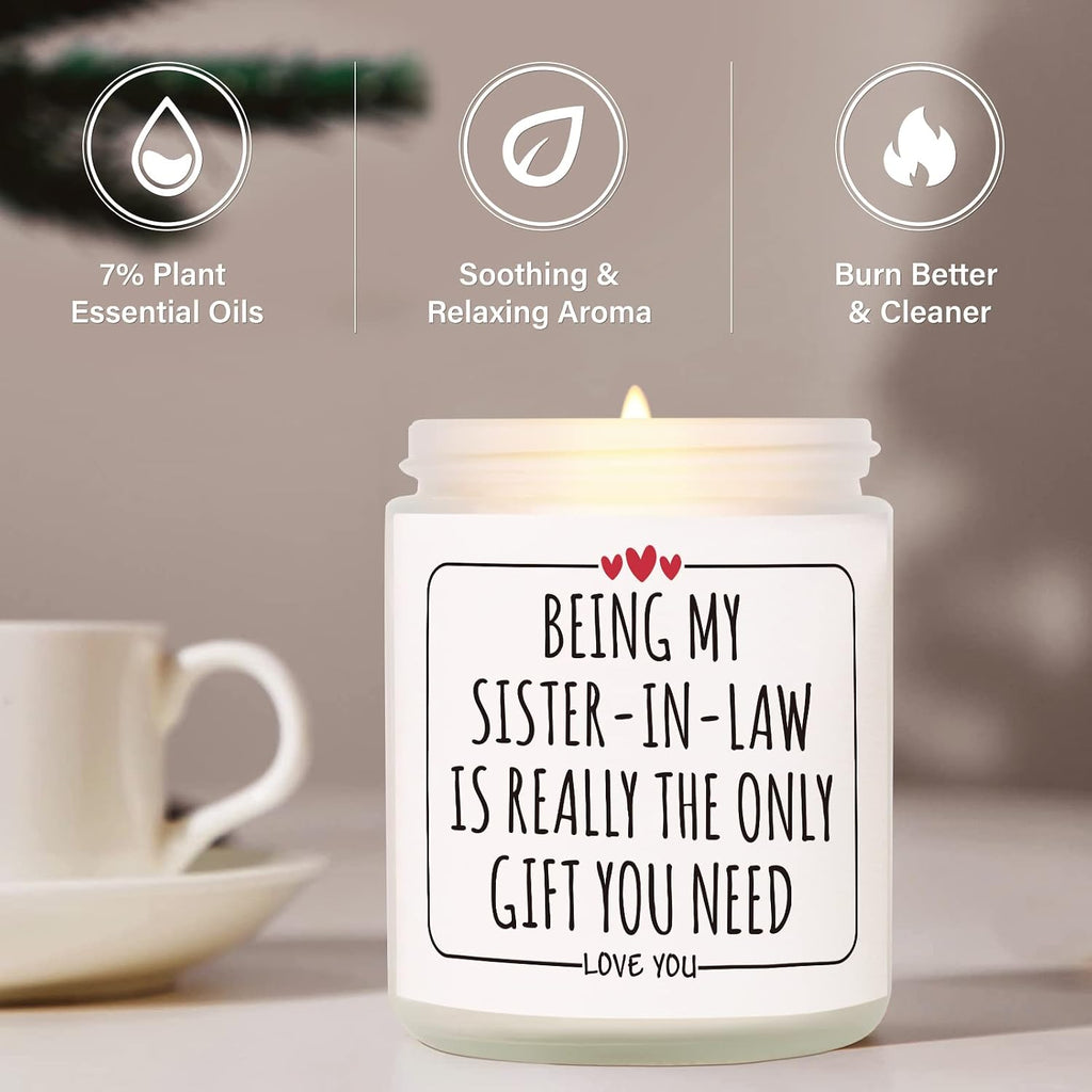 Afterprints Sister in Law Birthday Gifts, Funny Sister in Law Candle