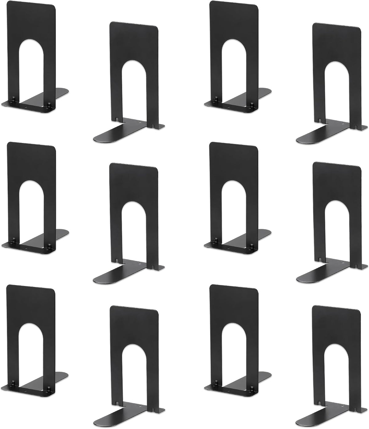 JIANTA Small Book Ends, Heavy Duty Metal Bookends, 6 Pairs