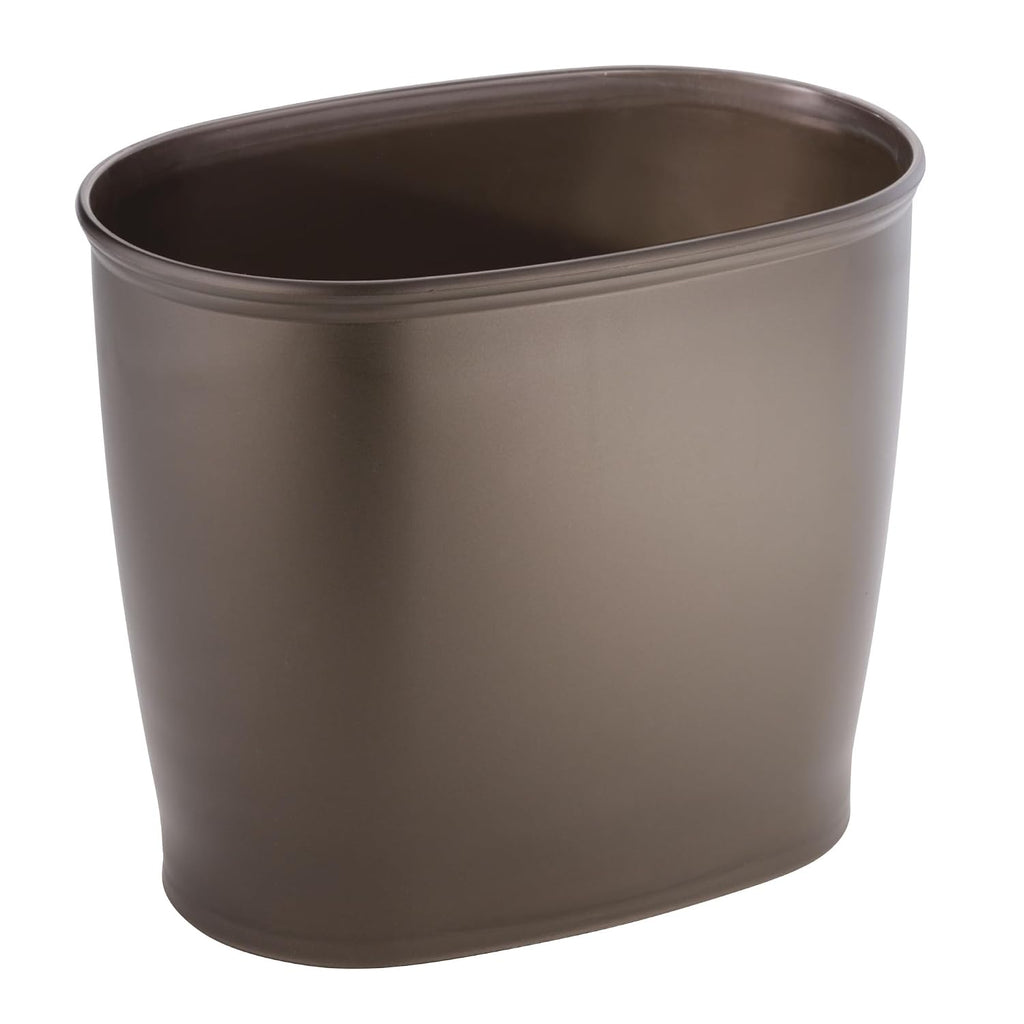 iDesign Slim Plastic Bathroom Trash Can, 2-Pack, Bronze
