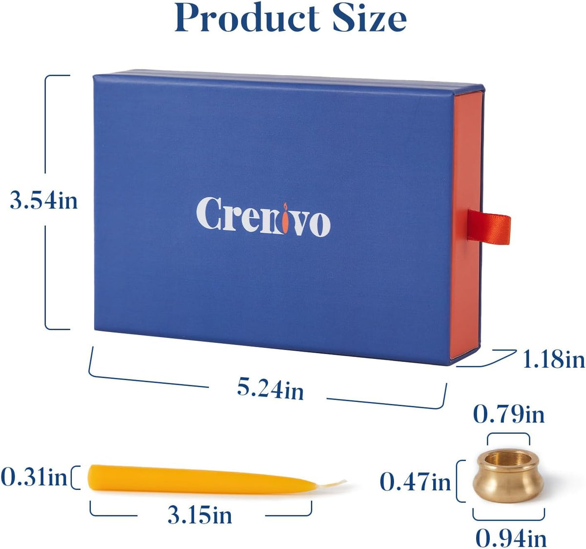 Crenovo 20 Minute Beeswax Meditation Candles with Brass Holder, 24 Pack