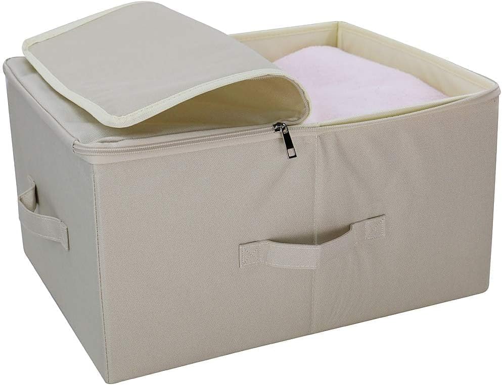 17.6 X 13.6 X 9.7",Folding Closet Clothes Storage Boxes with Zip Lid, 2 PCS