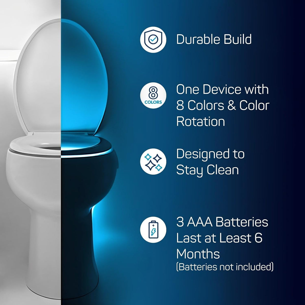 ToiLight The Original Toilet Bowl Night Light. Fun Useful Bathroom Motion Sensor Tech Gadget. Funny Novelty Birthday Gift Idea. Stocking Stuffer for Him, Her, Guys, Men, Mom, Brother