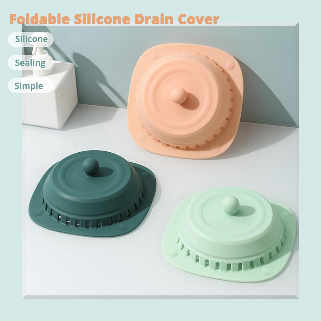 Silicone Drain Cover & Protector, 2 Pack Hair Catcher with Suction Cups
