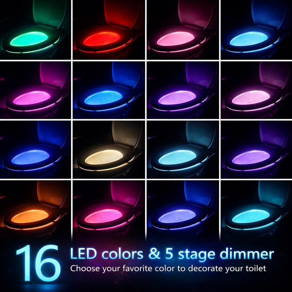 Toilet Light Motion Sensor, Funny White Elephant & Stocking Stuffer