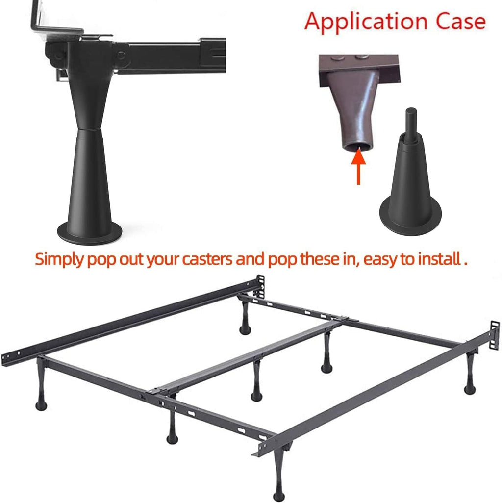 6 Pcs 5'' High Rise Bed Frame Risers, Heavy Duty Stem Bed Frame Feet