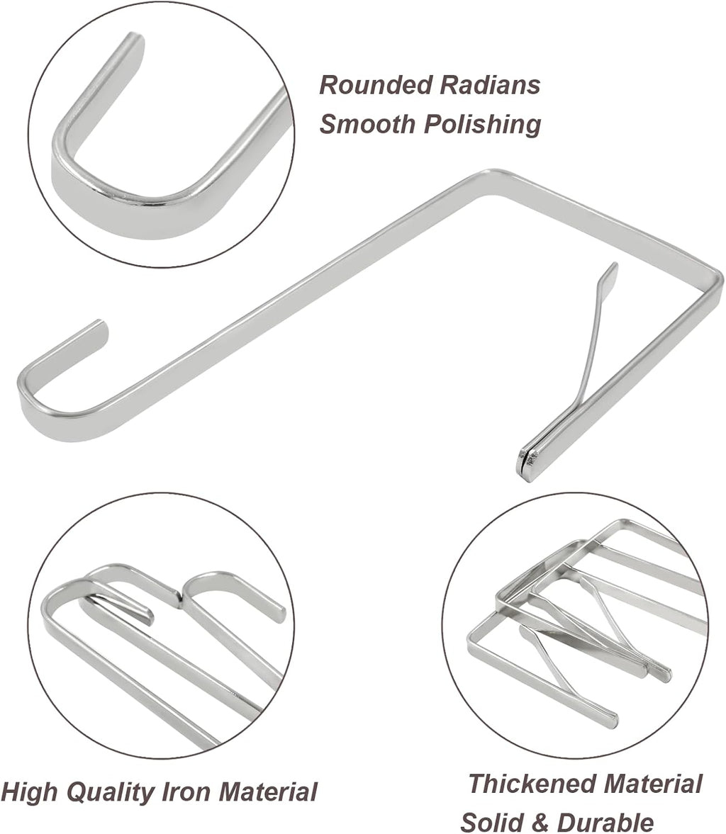 10Pcs Z-Shape Over The Door Hooks, 5mm Silver