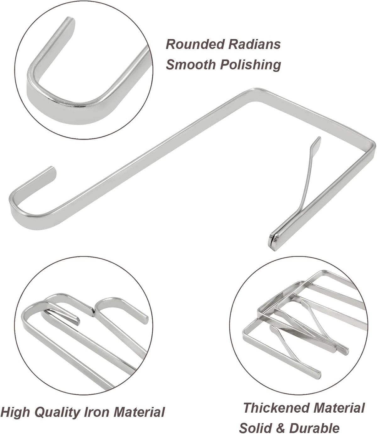 10Pcs Z-Shape Over The Door Hooks, 5mm Silver