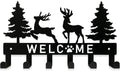 Key Holder for Wall, Black Metal Deer Tree Style, 6 Hooks