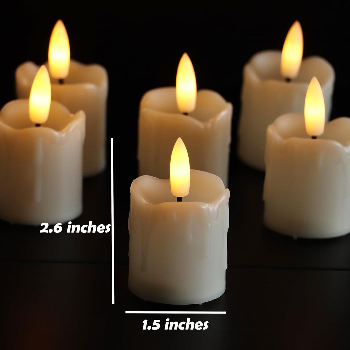 6PCS Battery Operated Votive Tealights Candles with Timer Tea Lights