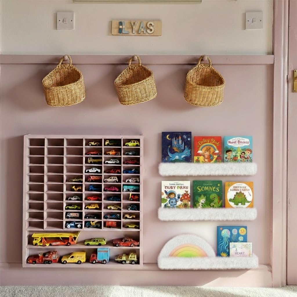 1PC Plush Bookshelf for Kids, Soft Hanging Wall Book Display Shelf