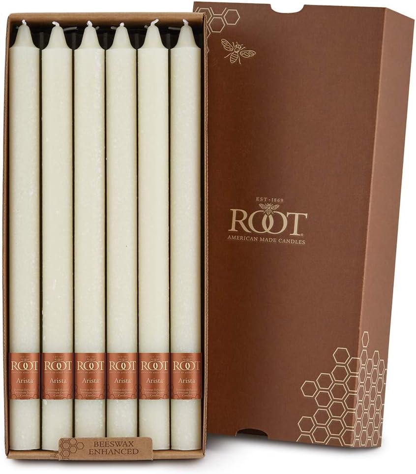 Root Candles 12-Count Unscented Timberline Arista Candles, 12-Inch, Ivory