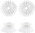OYV Soap Dispensing Palm Brush Refills, 4-Pack Replacement Heads, White