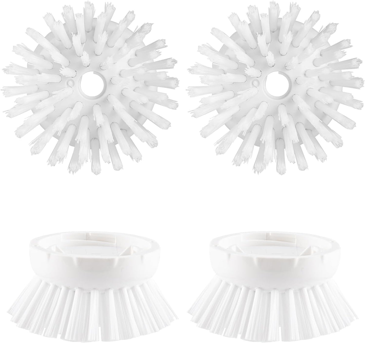OYV Soap Dispensing Palm Brush Refills, 4-Pack Replacement Heads, White