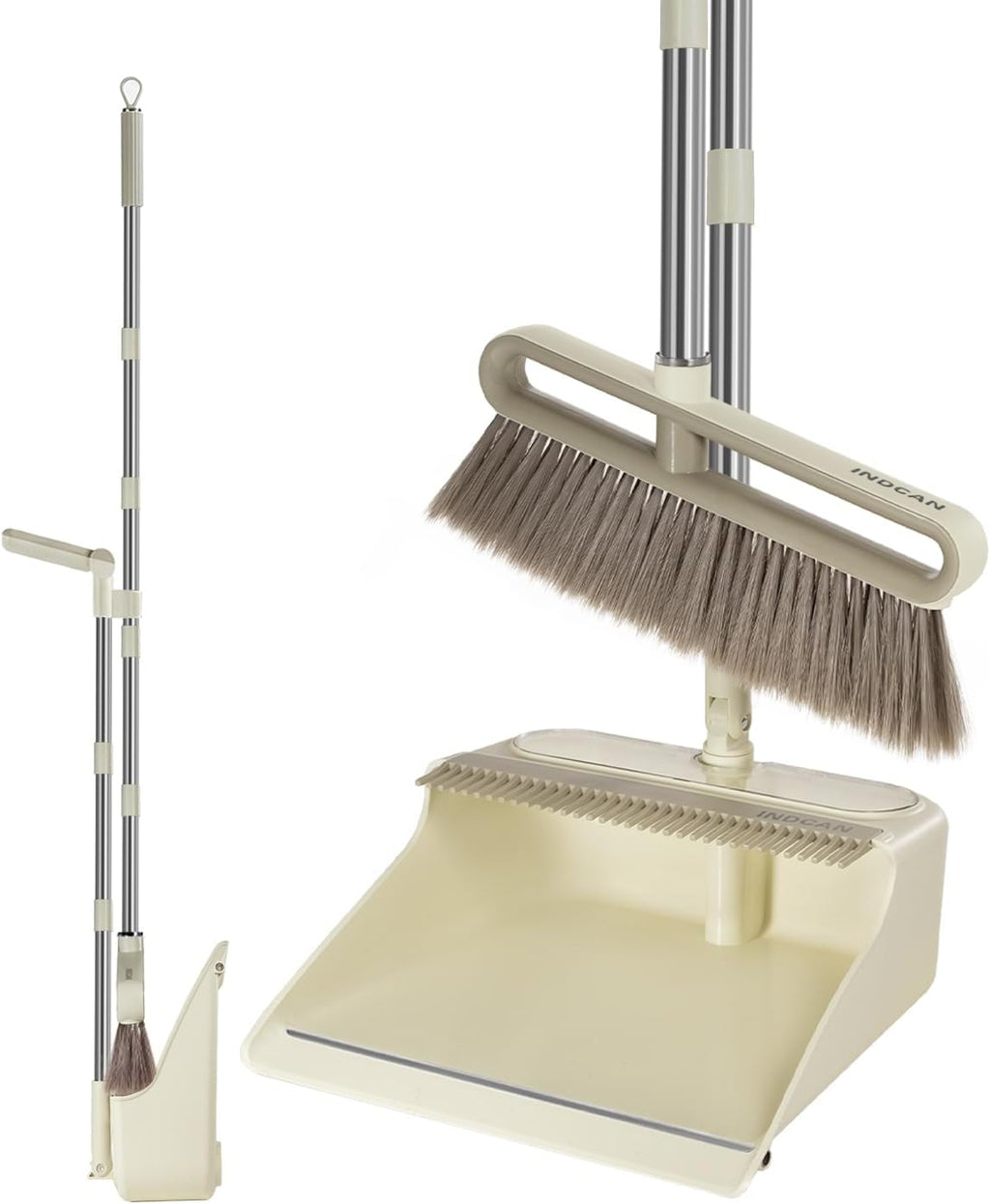 Broom and Dustpan Set with 52" Adjustable Long Handle, (Santra Lite)