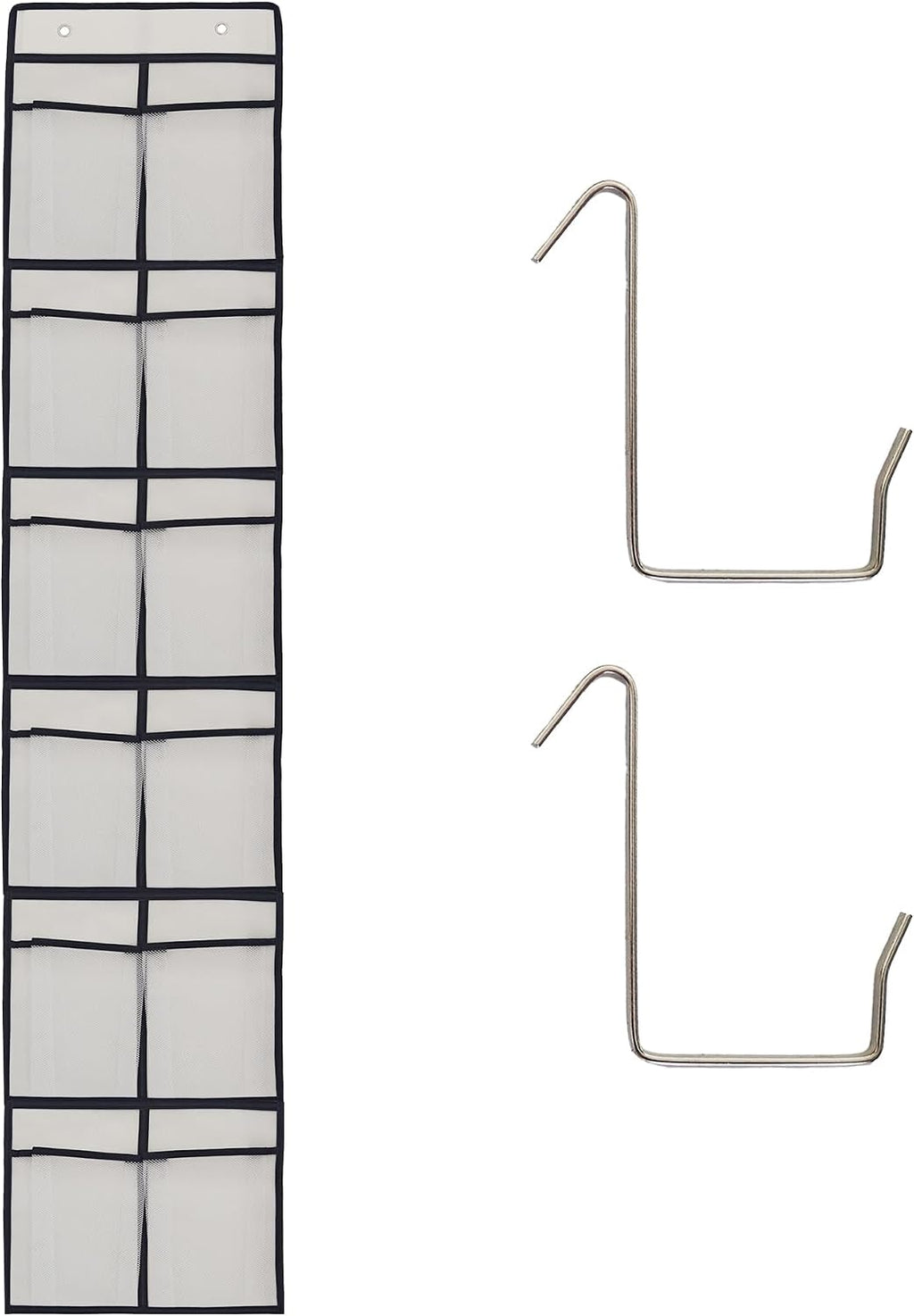 White Over Door Shoe Organizer, 12 Large Pockets Hanging Storage for Closet Organization, Space Saving Shoe Rack and Accessory Holder