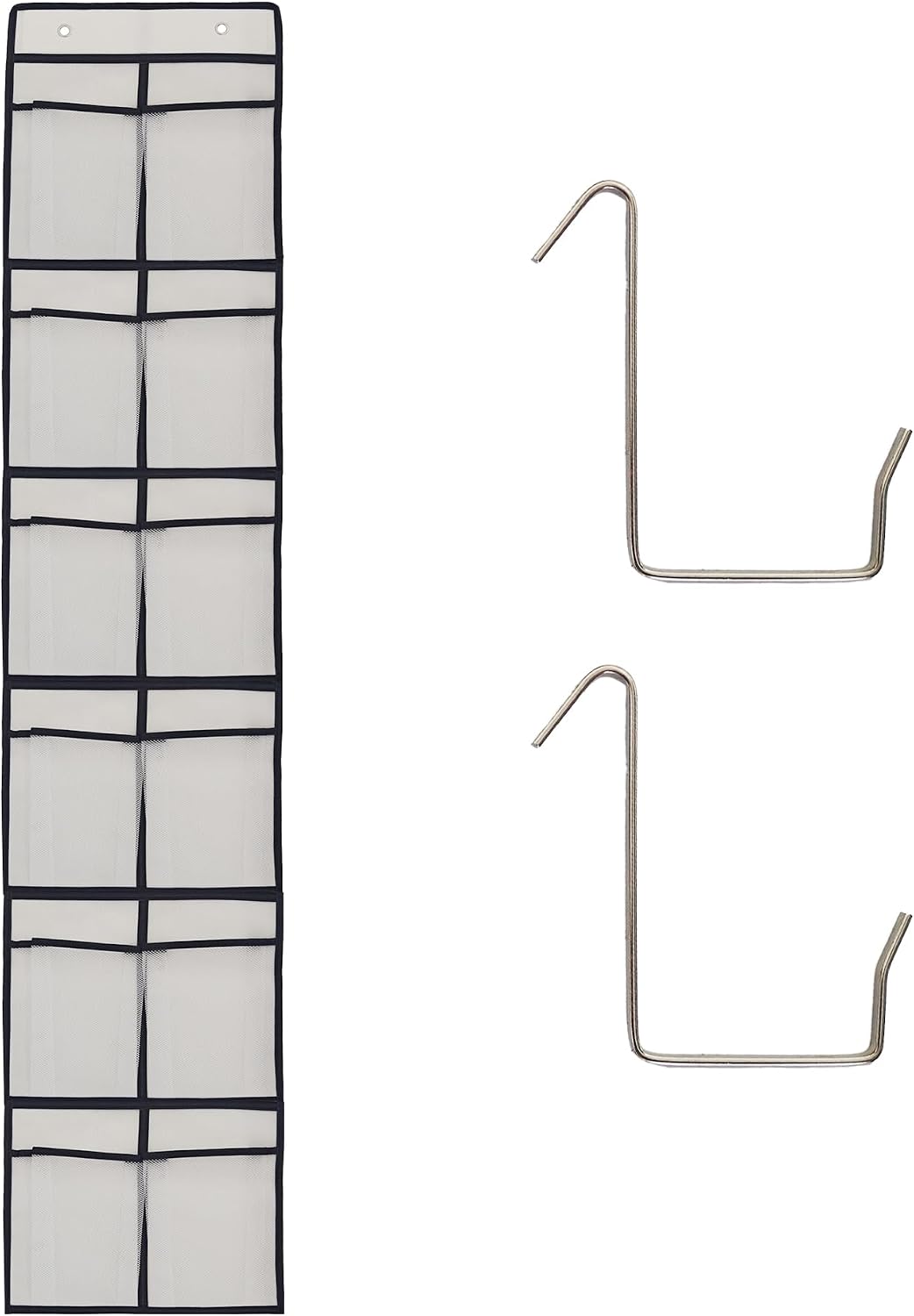 White Over Door Shoe Organizer, 12 Large Pockets Hanging Storage for Closet Organization, Space Saving Shoe Rack and Accessory Holder
