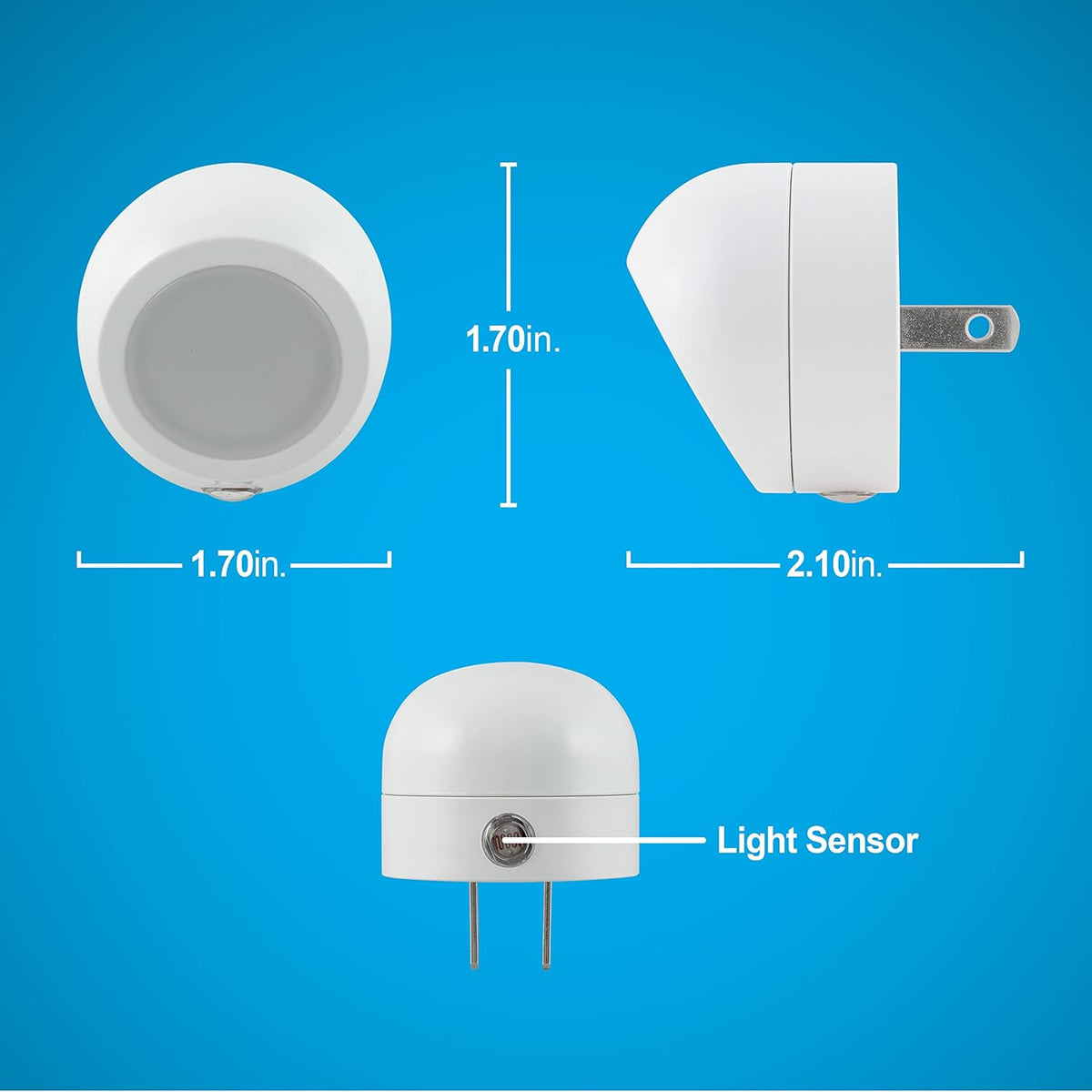 GE Plug in Night Light, Dusk to Dawn Sensor, 360-Degree Rotation, 2 Pack