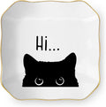 Cute Cat Themed Gifts, Ceramic Jewelry Dish Tray Holder, Trinket Dish, Funny Gifts for Cat Lover Owner Women Friend Birthday, Home Living Room Shelf Desk Table Decor