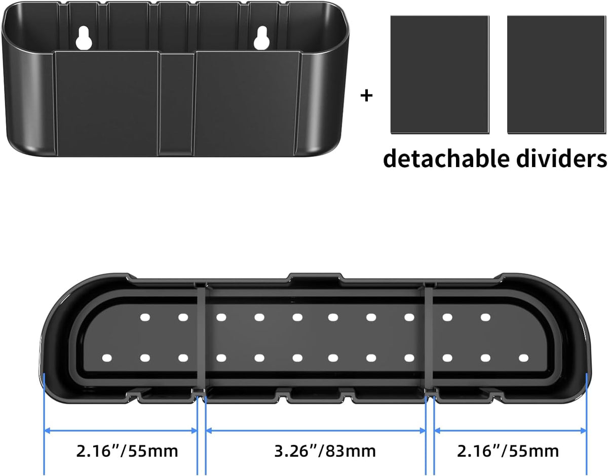 suptek Remote Control Holder Wall Mount，Hole-Free TV Remote Holder for 3 or 4 Remotes, Black, Quantity 1, S4B