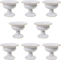 8Pcs White Compote Vases for Centerpieces, 4.7in Small Flower Vases