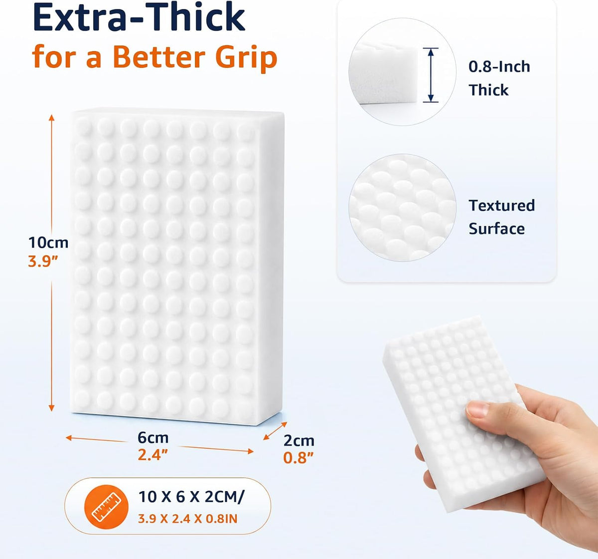 20 Pack Magic Sponge Erasers, 2X Density Extra Thick Melamine Cleaning Pads