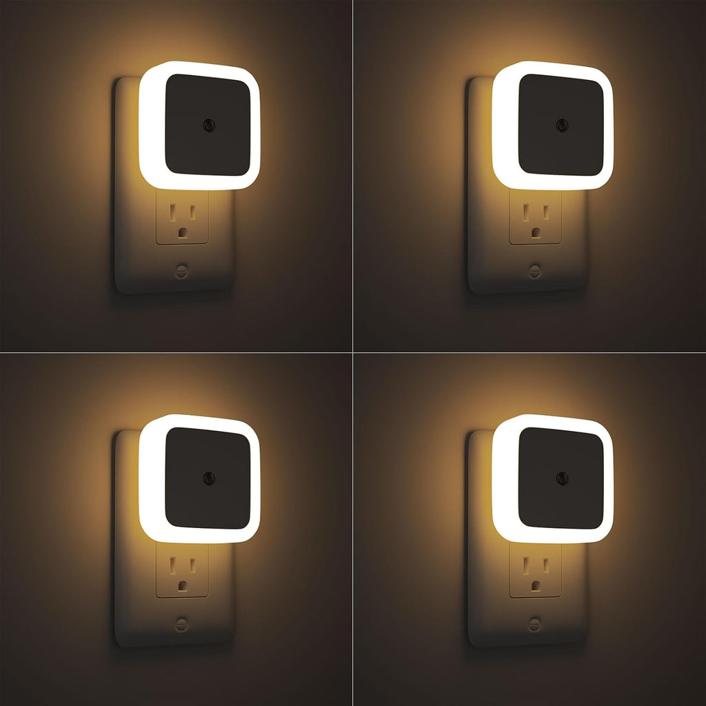 Sujeet Night Light, Night Lights Plug into Wall 4-Pack, Nightlight Plug in Night Lights, Dusk to Dawn Night Lamp Led Night Light for Bedroom, Bathroom, Hallway Warm White