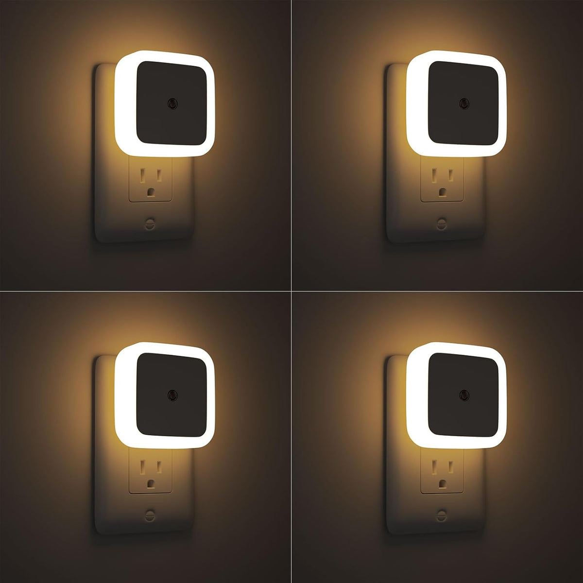 Sujeet Night Light, Night Lights Plug into Wall 4-Pack, Nightlight Plug in Night Lights, Dusk to Dawn Night Lamp Led Night Light for Bedroom, Bathroom, Hallway Warm White