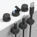 Travel Depot Cable Management Magnetic Snap Organizer 6-Pack, Black