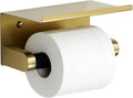 Alise Toilet Paper Holder with Shelf Wall Mount Adhesive or Screw in,Gold