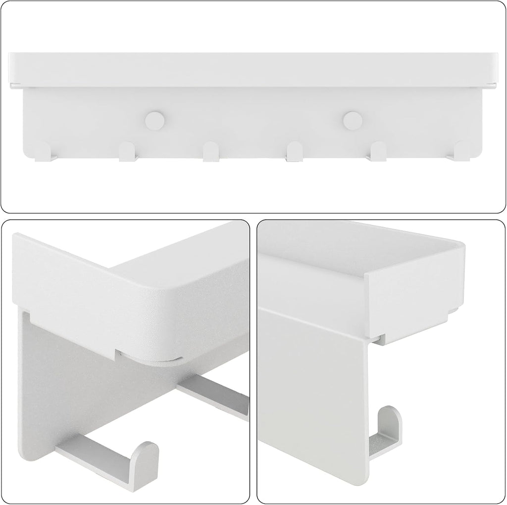 2 Pcs Wall Key Holder Rustic Key & Mail Organizer Adhesive Key Hook, White