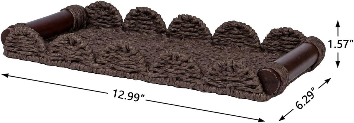 CubesLand Bathroom Toilet Paper Tray Organizer, Scalloped Decorative Tray