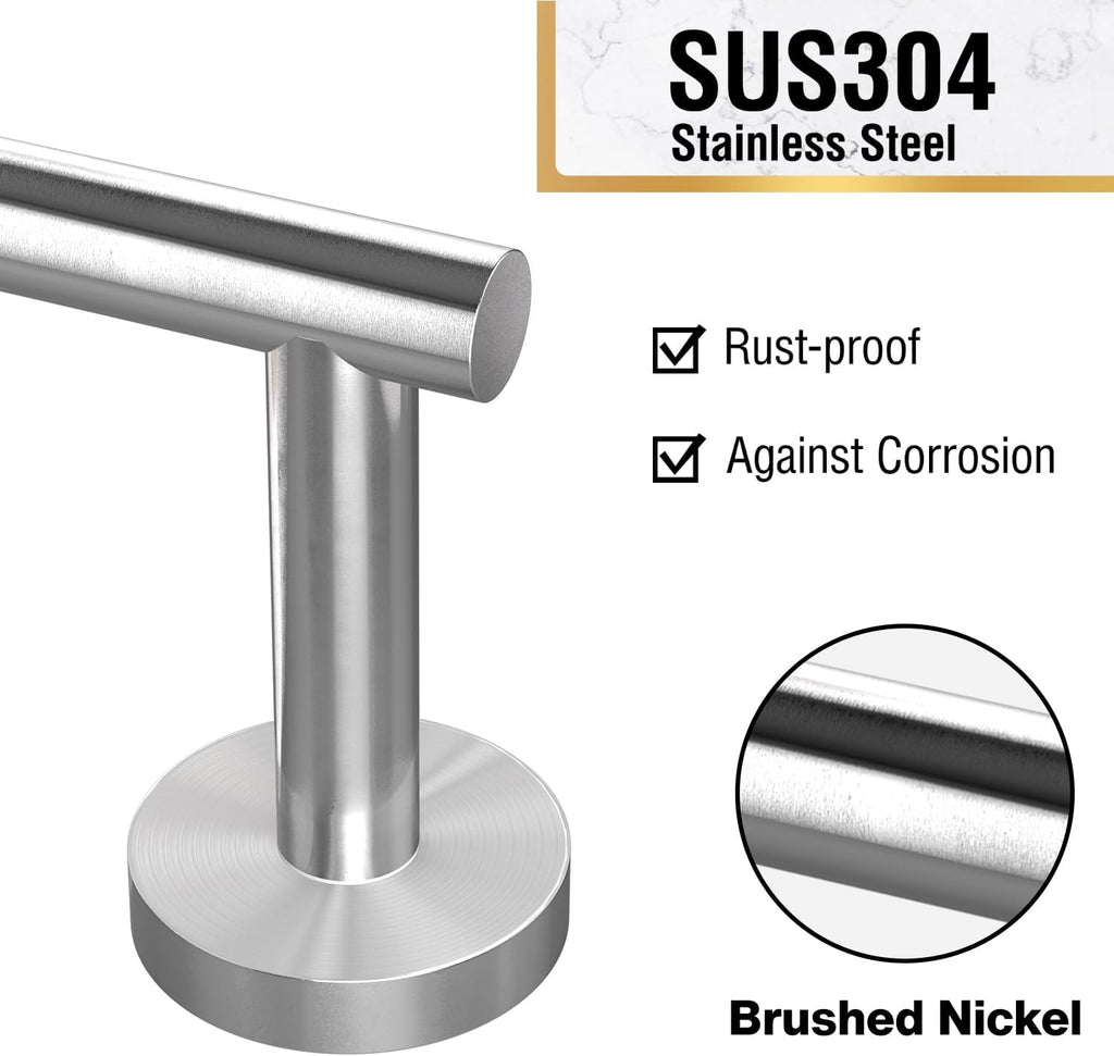 HITSLAM Brushed Nickel Toilet Paper Holder, Double Post Pivoting, SS304