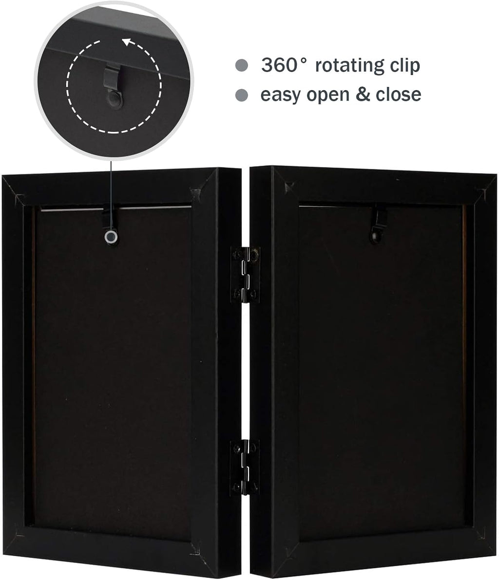 Frametory, 4x6 Double Picture Frame Black, 1 Pack