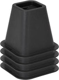 Simplify 6 Inch Bed Riser | Pack of 4 | Bed & Furniture Lifter Wheel Grooves | Under-Bed Storage | Bedroom & Dorm | Black
